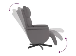 Cadeira massagens reclinável comapoio pés couro artificial cinza SHL680722^ Poltrona