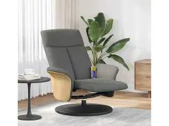 Poltrona* Cadeira massagens reclinável com apoio pés tecido cinza-escuro SHL181678 Cinza antracite