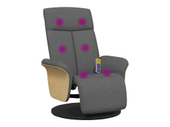 Poltrona* Cadeira massagens reclinável com apoio pés tecido cinza-escuro SHL181678 Cinza antracite