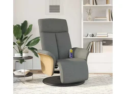 Poltrona* Cadeira massagens reclinável com apoio pés tecido cinza-escuro SHL181678 Cinza antracite