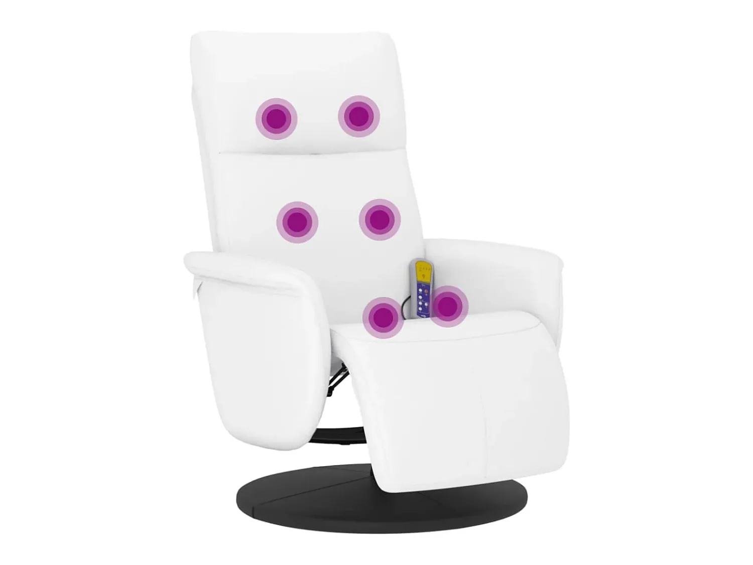 Poltrona| Cadeira massagens reclinável comapoio pés couro artif. SHL3846 Branco