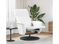 Poltrona| Cadeira massagens reclinável comapoio pés couro artif. SHL3846 Branco