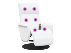 Poltrona| Cadeira massagens reclinável comapoio pés couro artif. SHL3846 Branco