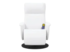 Poltrona| Cadeira massagens reclinável comapoio pés couro artif. SHL3846 Branco