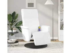 Poltrona| Cadeira massagens reclinável comapoio pés couro artif. SHL3846 Branco