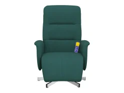 Poltrona| Cadeira massagens reclinável com apoio pés tecido verde-escuro SHL435985 Verde pinho