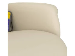 Discount Cadeira massagens reclinável comapoio pés couro artificial SHL449399 Creme