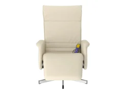 Discount Cadeira massagens reclinável comapoio pés couro artificial SHL449399 Creme