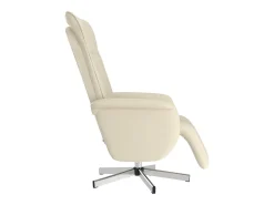 Discount Cadeira massagens reclinável comapoio pés couro artificial SHL449399 Creme