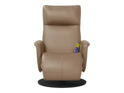 Poltrona* Cadeira massagens reclinável comapoio pés couro arti. cappuccino SHL322092 Castanho