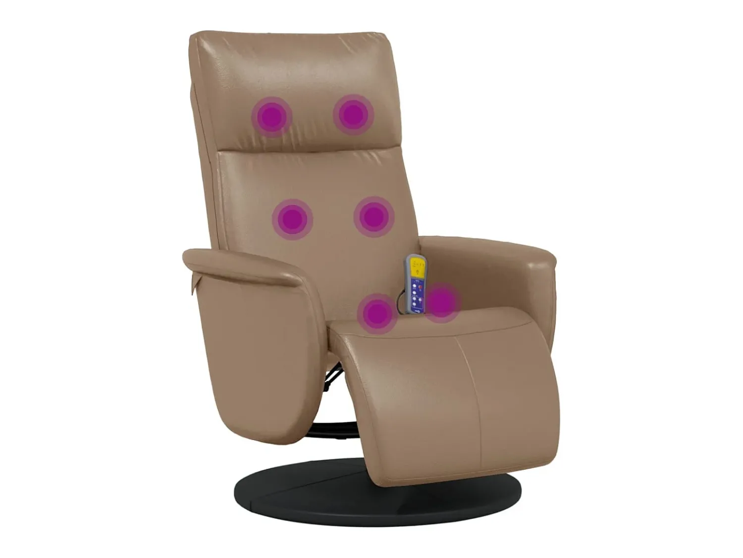 Poltrona* Cadeira massagens reclinável comapoio pés couro arti. cappuccino SHL322092 Castanho