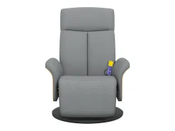 Sale Cadeira massagens reclinável com apoio de pés tecido cinza-claro SHL992279 Cinzento