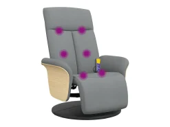 Sale Cadeira massagens reclinável com apoio de pés tecido cinza-claro SHL992279 Cinzento