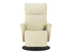 Hot Cadeira massagens reclinável comapoio pés couro artificial SHL385131 Creme
