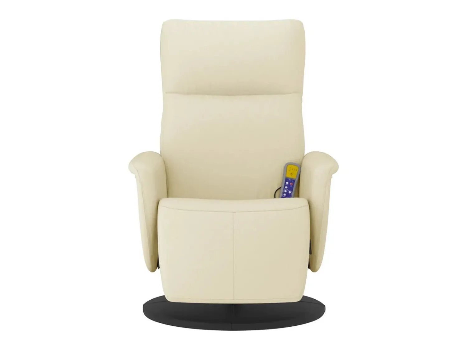 Hot Cadeira massagens reclinável comapoio pés couro artificial SHL385131 Creme