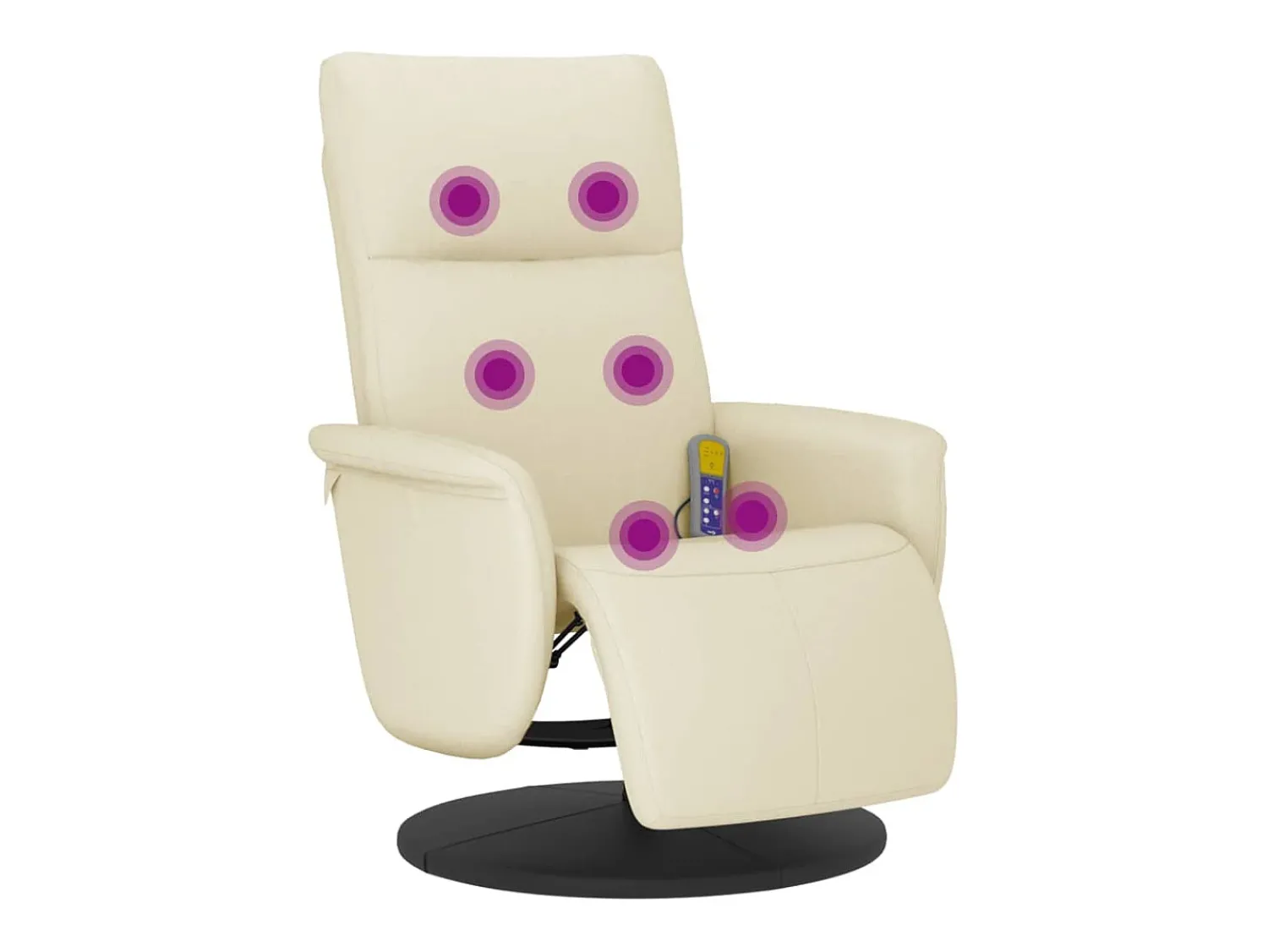 Hot Cadeira massagens reclinável comapoio pés couro artificial SHL385131 Creme