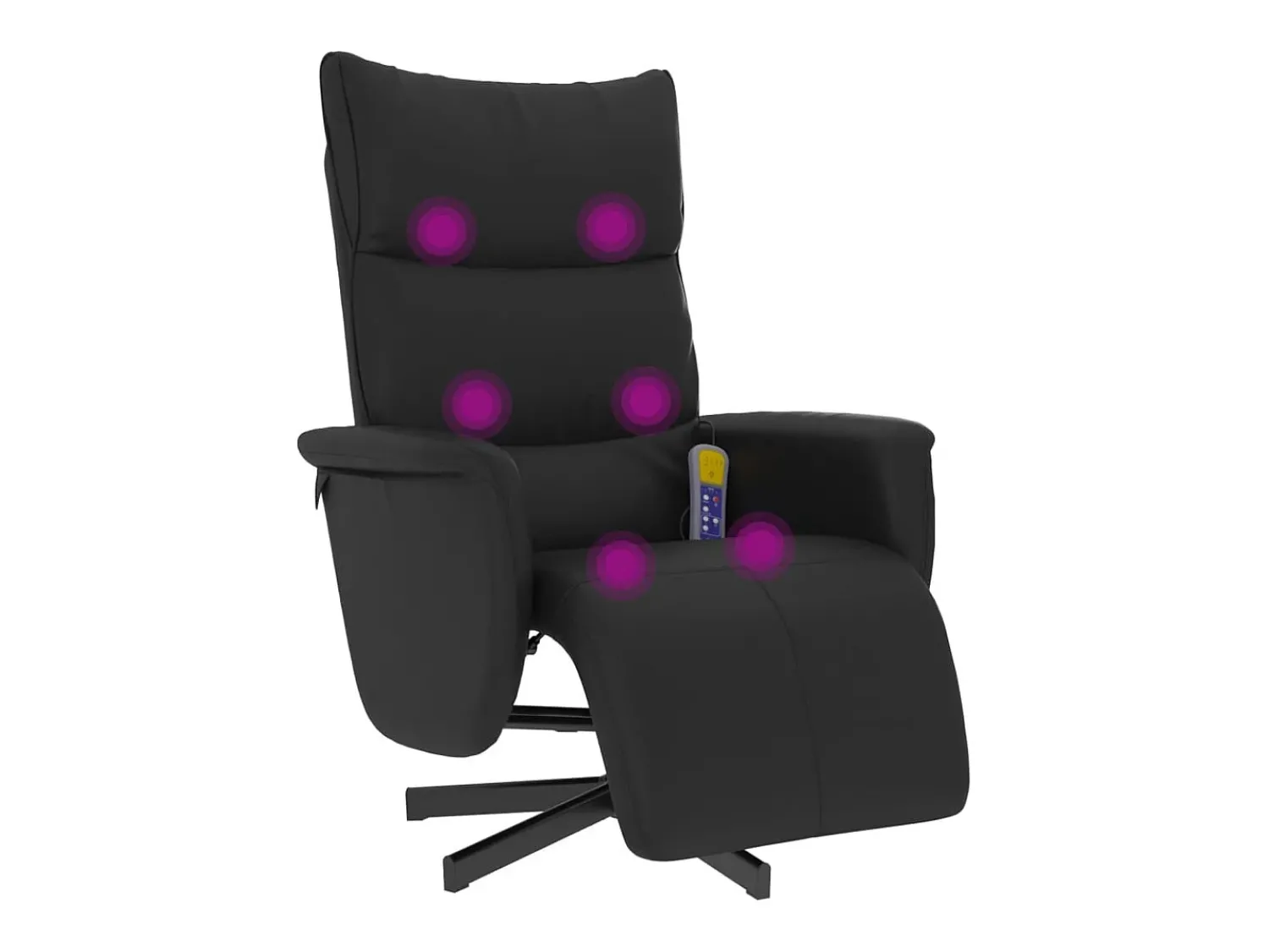 Poltrona* Cadeira massagens reclinável comapoio pés couro artificial SHL201243 Preto