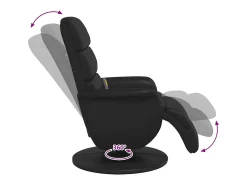 Poltrona| Cadeira massagens reclinável comapoio pés couro artificial SHL80070 Preto