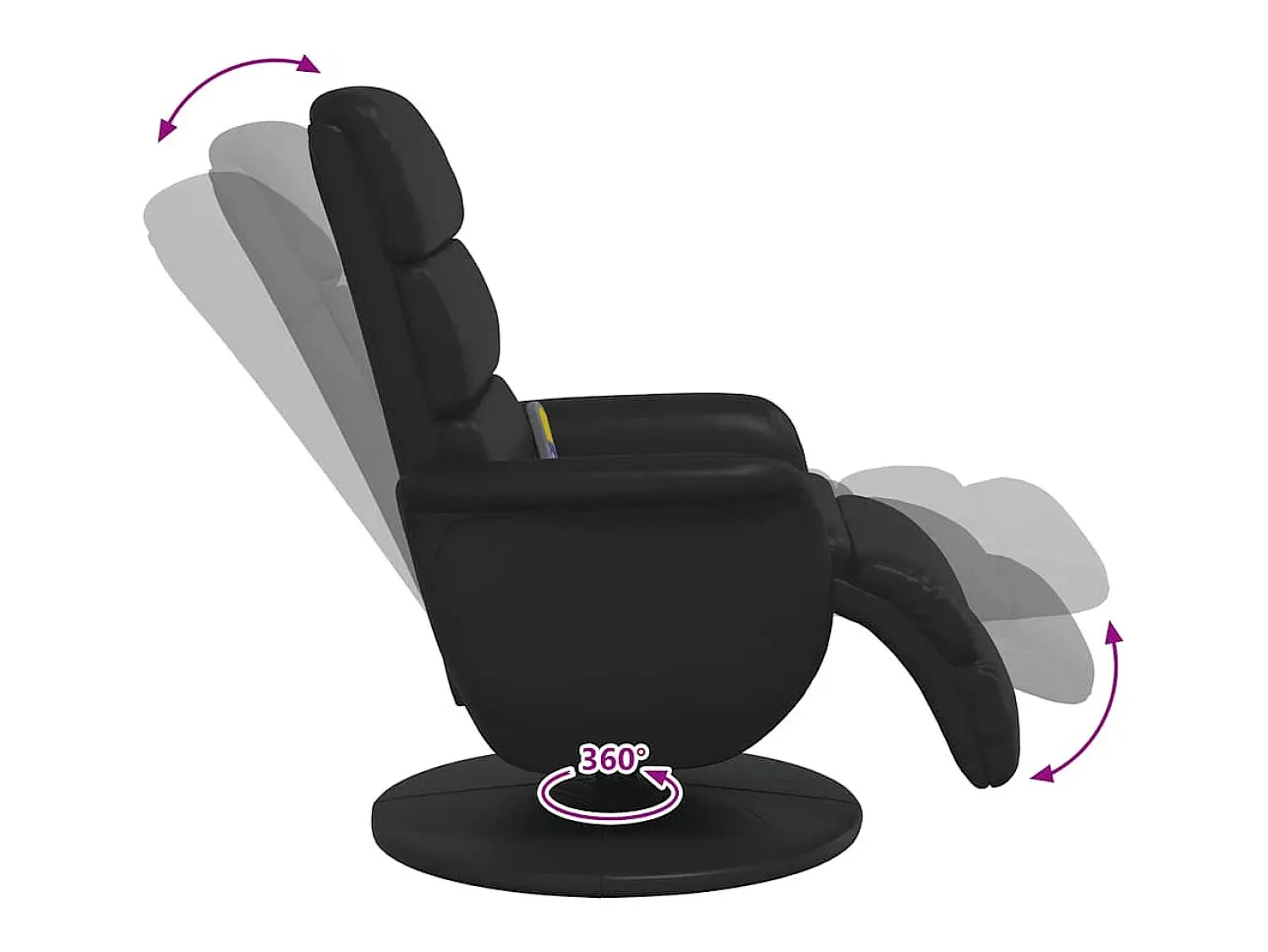 Poltrona| Cadeira massagens reclinável comapoio pés couro artificial SHL80070 Preto