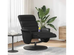 Poltrona| Cadeira massagens reclinável comapoio pés couro artificial SHL80070 Preto