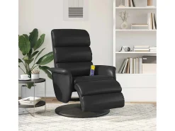 Poltrona| Cadeira massagens reclinável comapoio pés couro artificial SHL80070 Preto