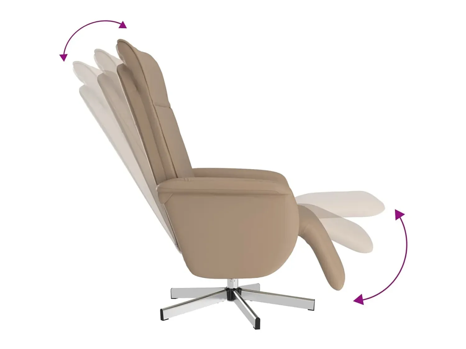 Poltrona|vidaxl Cadeira massagens reclinável c/apoio pés couro arti. cappuccino Castanho chocolate