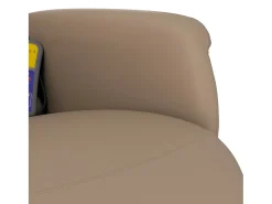 Poltrona|vidaxl Cadeira massagens reclinável c/apoio pés couro arti. cappuccino Castanho chocolate
