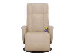 Poltrona| Cadeira massagens reclinável comapoio pés couro arti. cappuccino SHL611280 Castanho