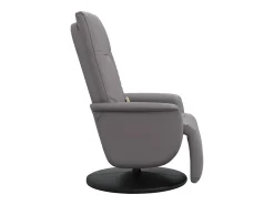Poltrona| Cadeira massagens reclinável comapoio pés couro artificial cinza SHL999059 Cinzento