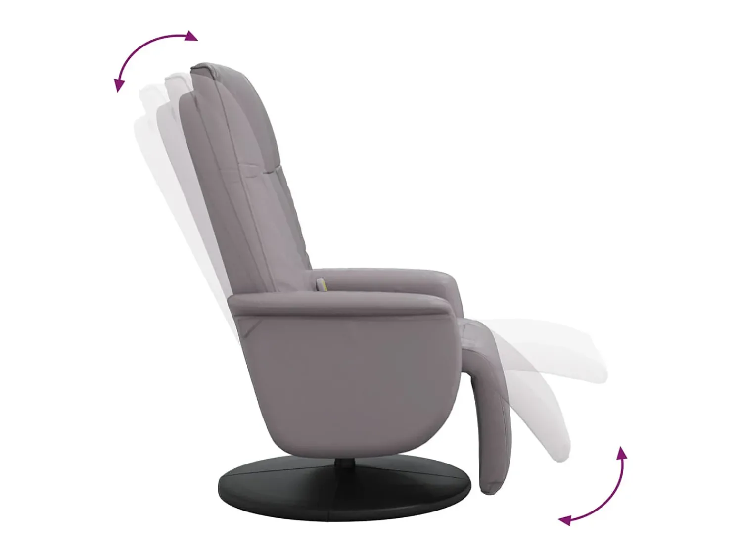 Poltrona| Cadeira massagens reclinável comapoio pés couro artificial cinza SHL999059 Cinzento