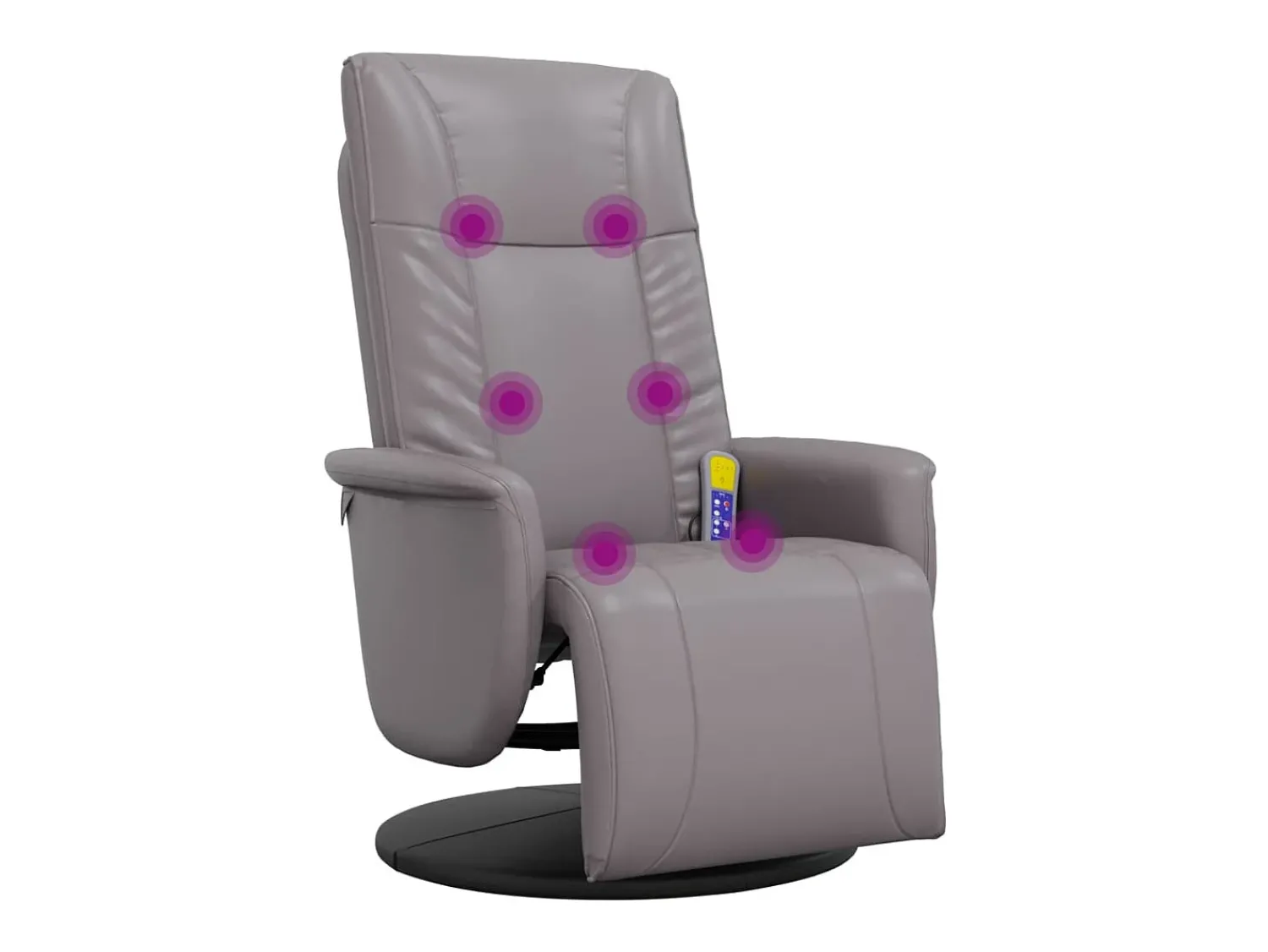 Poltrona| Cadeira massagens reclinável comapoio pés couro artificial cinza SHL999059 Cinzento