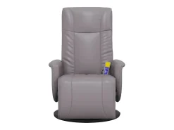 Poltrona| Cadeira massagens reclinável comapoio pés couro artificial cinza SHL999059 Cinzento