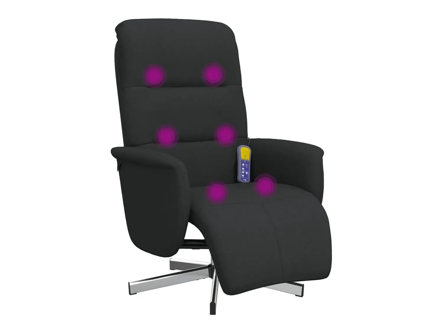 Poltrona| Cadeira massagens reclinável com apoio de pés tecido SHL576022 Preto