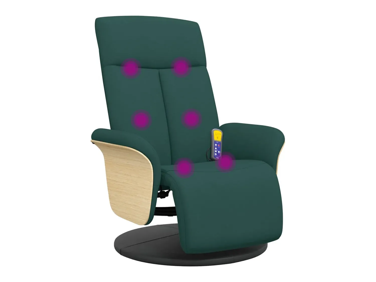 Poltrona* Cadeira massagens reclinável com apoio pés tecido verde-escuro SHL932236 Verde pinho