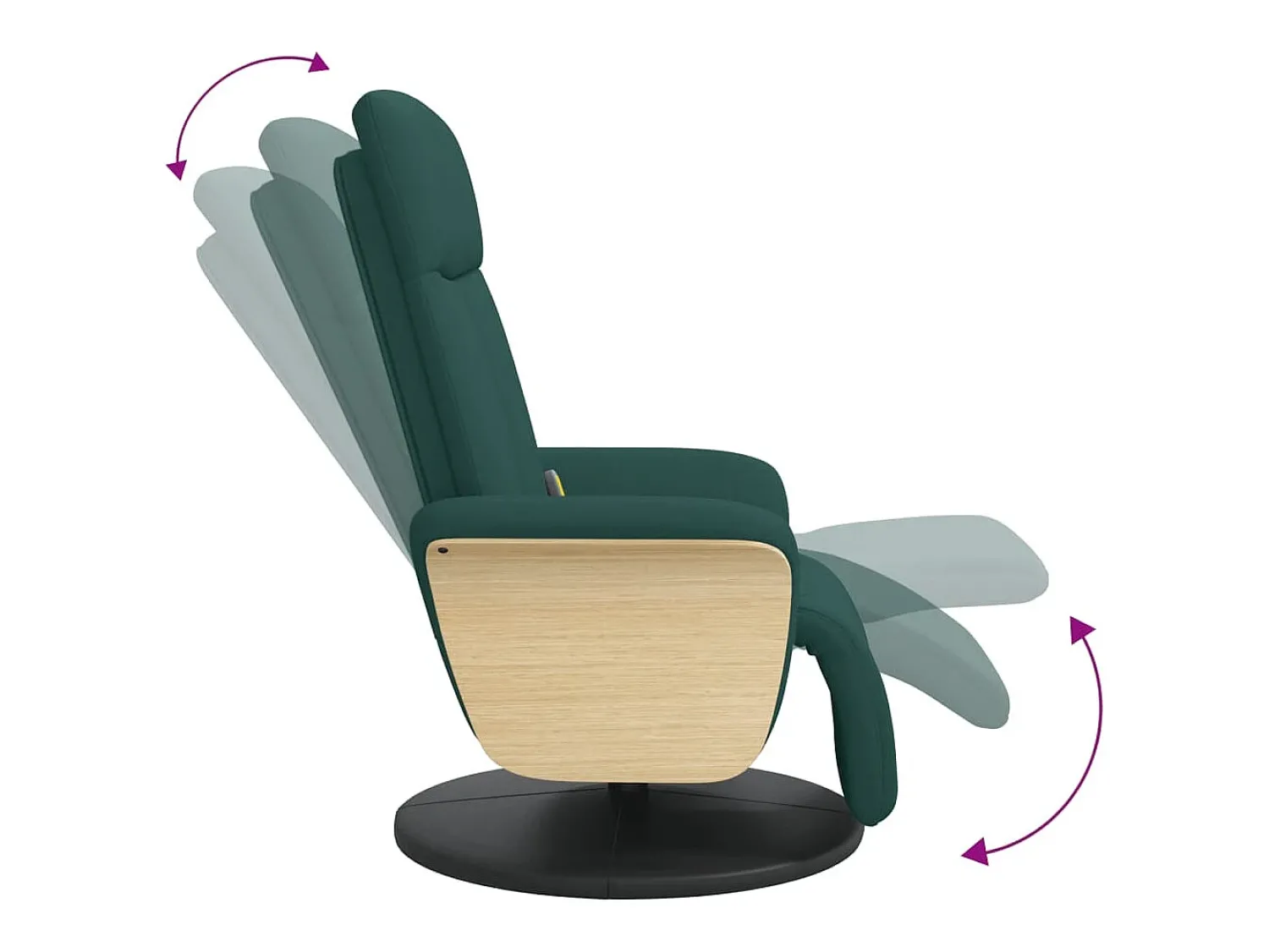 Poltrona* Cadeira massagens reclinável com apoio pés tecido verde-escuro SHL932236 Verde pinho