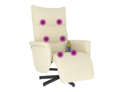Poltrona* Cadeira massagens reclinável comapoio pés couro artificial SHL659329 Creme