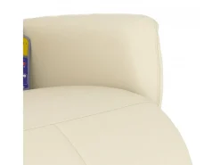 Poltrona* Cadeira massagens reclinável comapoio pés couro artificial SHL659329 Creme