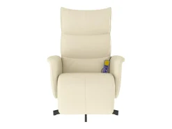 Poltrona* Cadeira massagens reclinável comapoio pés couro artificial SHL659329 Creme