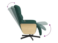 Poltrona* Cadeira massagens reclinável com apoio pés tecido verde-escuro SHL700530 Verde pinho