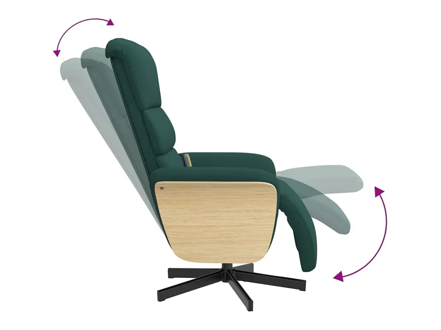Poltrona* Cadeira massagens reclinável com apoio pés tecido verde-escuro SHL700530 Verde pinho