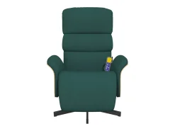 Poltrona* Cadeira massagens reclinável com apoio pés tecido verde-escuro SHL700530 Verde pinho