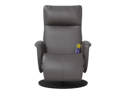Poltrona| Cadeira massagens reclinável comapoio pés couro artificial cinza SHL2799 Cinzento