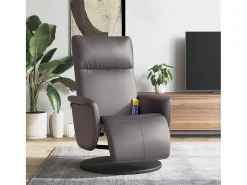Poltrona| Cadeira massagens reclinável comapoio pés couro artificial cinza SHL2799 Cinzento