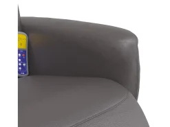 Poltrona| Cadeira massagens reclinável comapoio pés couro artificial cinza SHL2799 Cinzento