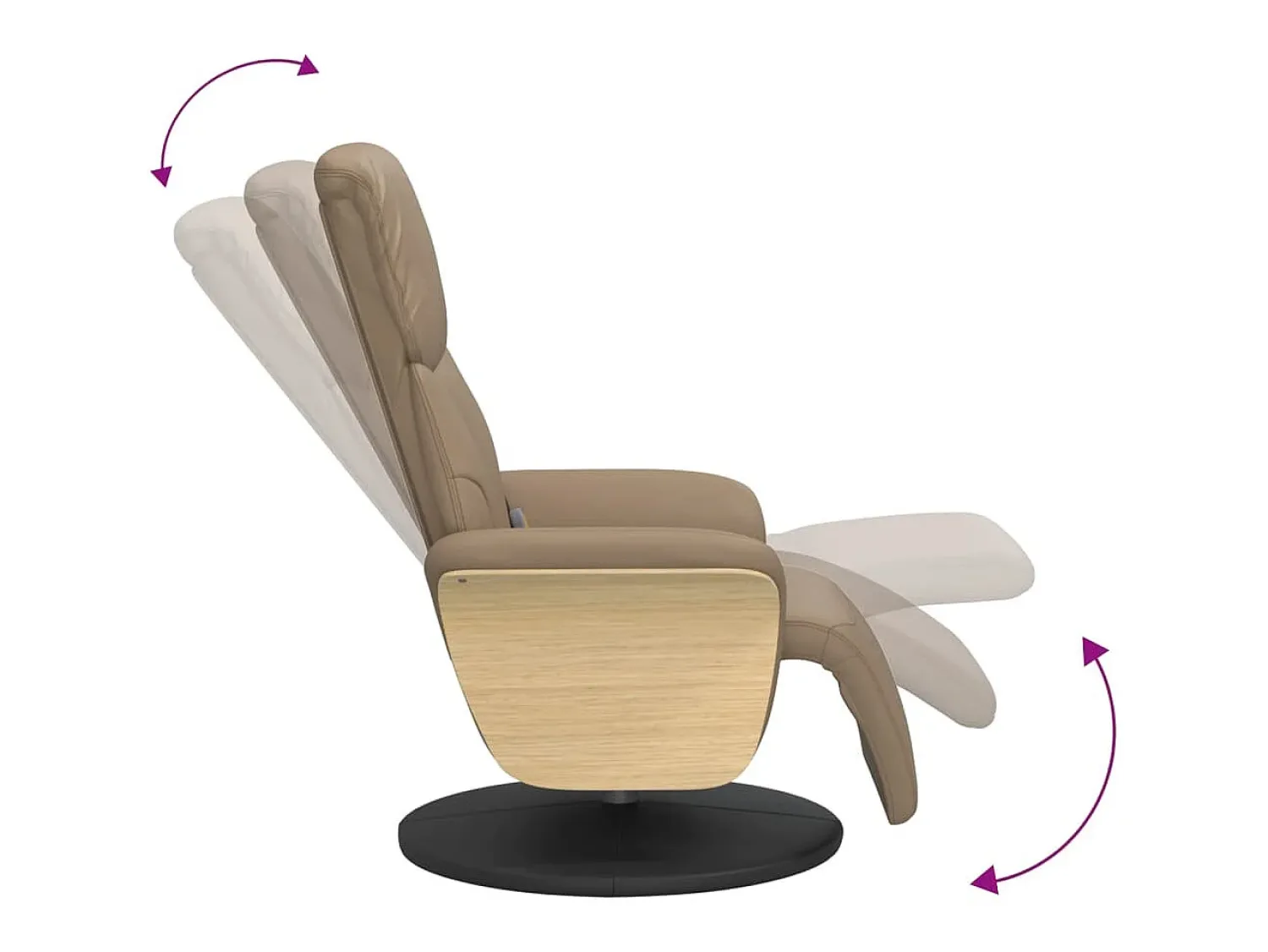 Poltrona* Cadeira massagens reclinável comapoio pés couro arti. cappuccino SHL907551 Castanho