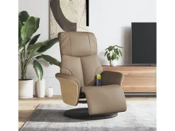 Poltrona* Cadeira massagens reclinável comapoio pés couro arti. cappuccino SHL907551 Castanho