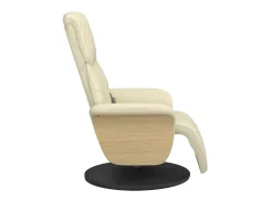 Poltrona* Cadeira massagens reclinável comapoio pés couro artificial SHL132072 Creme