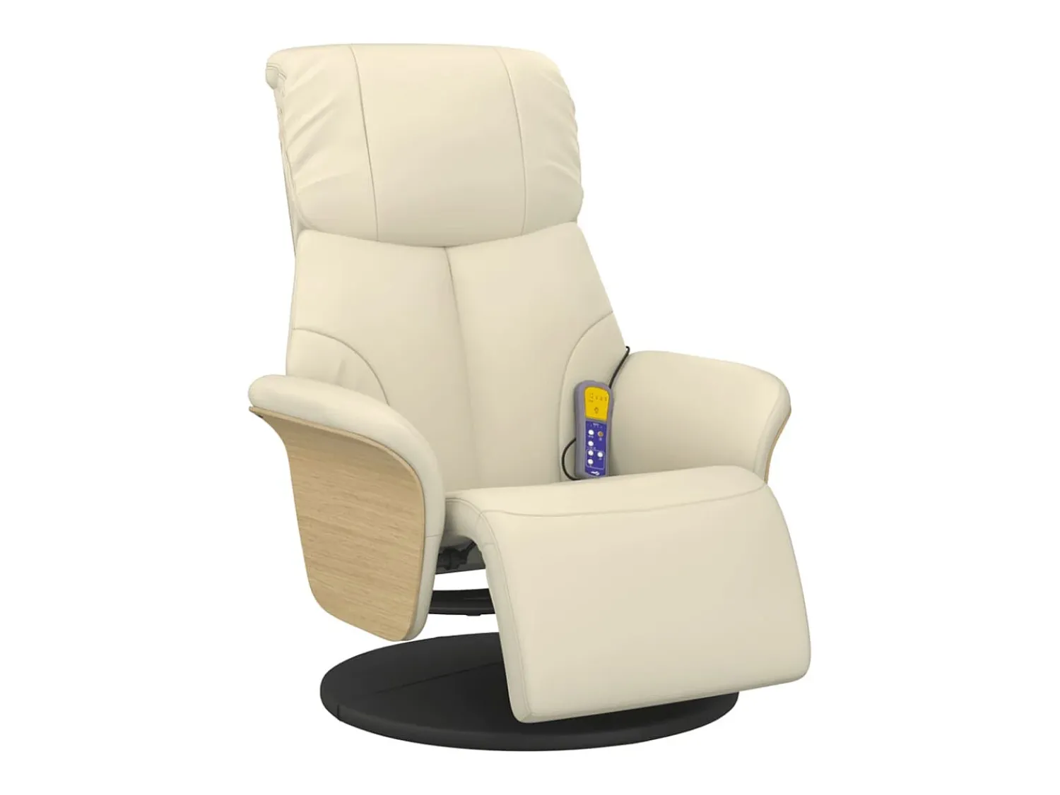 Poltrona* Cadeira massagens reclinável comapoio pés couro artificial SHL132072 Creme