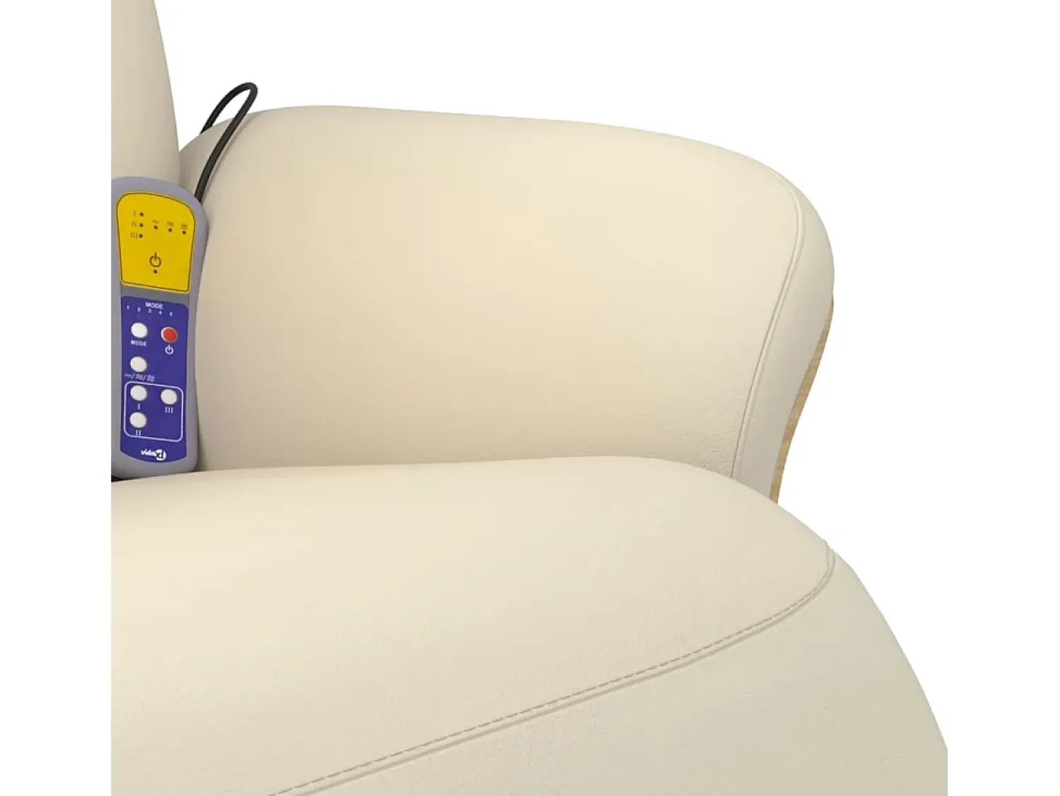 Poltrona* Cadeira massagens reclinável comapoio pés couro artificial SHL132072 Creme