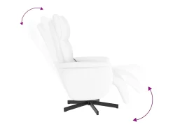 Hot Cadeira massagens reclinável comapoio pés couro artif. SHL151274 Branco